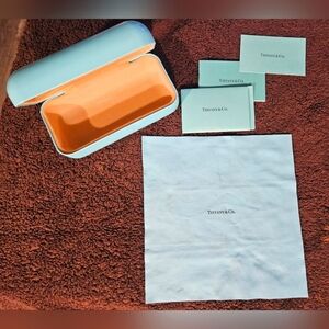 Tiffany & Co. Sunglasses Glasses Case Microfiber Cloth Hardshell Authentic Card